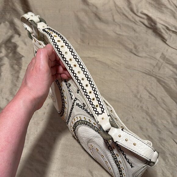 Cole Haan Off White Western Style Embellished Bag - Picture 4 of 7